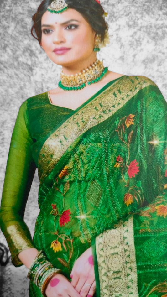 Fancy Saree with Embroidery Blouse